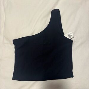 NWT Abercrombie & Fitch Black One-Shoulder Sports Bra